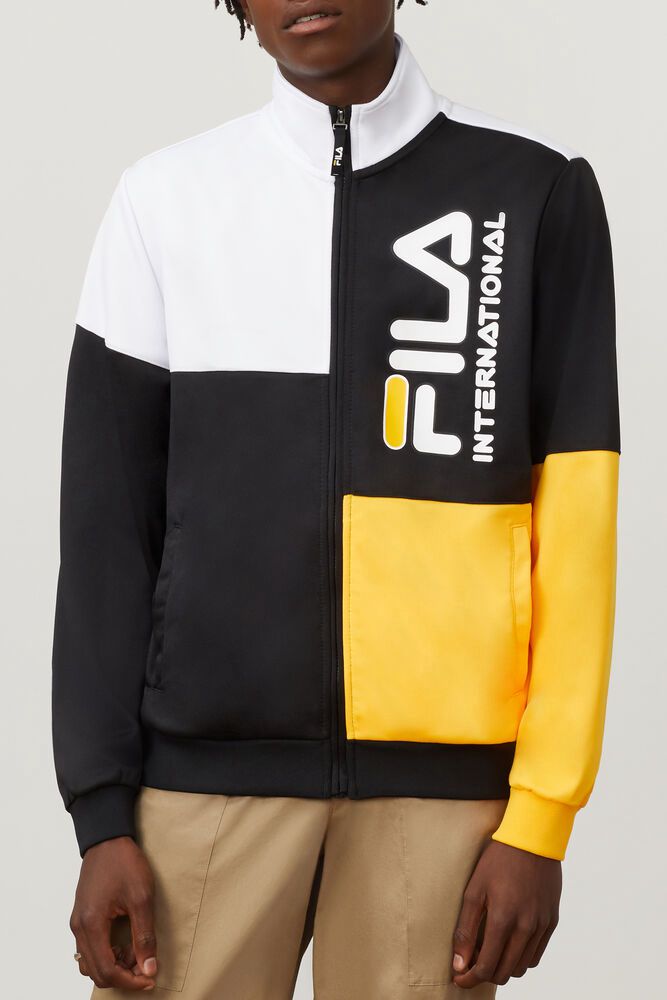 Fila Daniele Track Black Jacket Mens - NZ 94732-FCPI